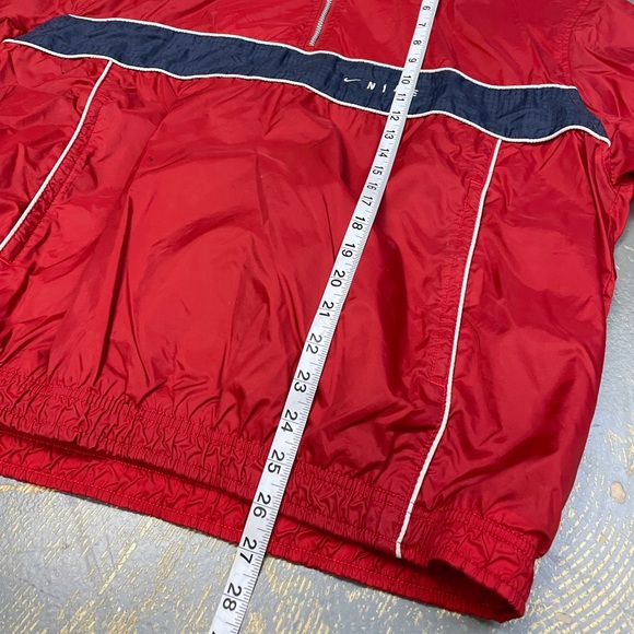 Nike 1/4 Zip Anorak Windbreaker Jacket White Tag Maroon Red Large Navy Vintage - Picture 6 of 9